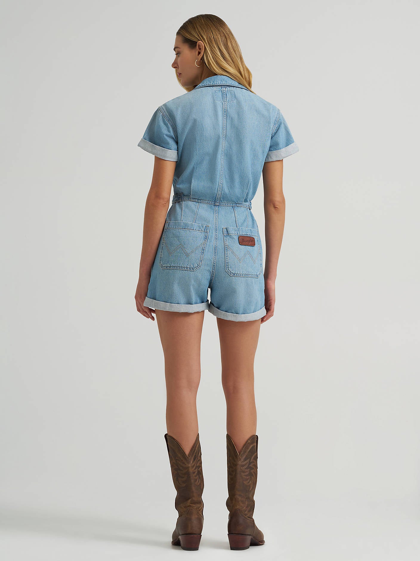 Wrangler Womens Denim Snap Utility Romper