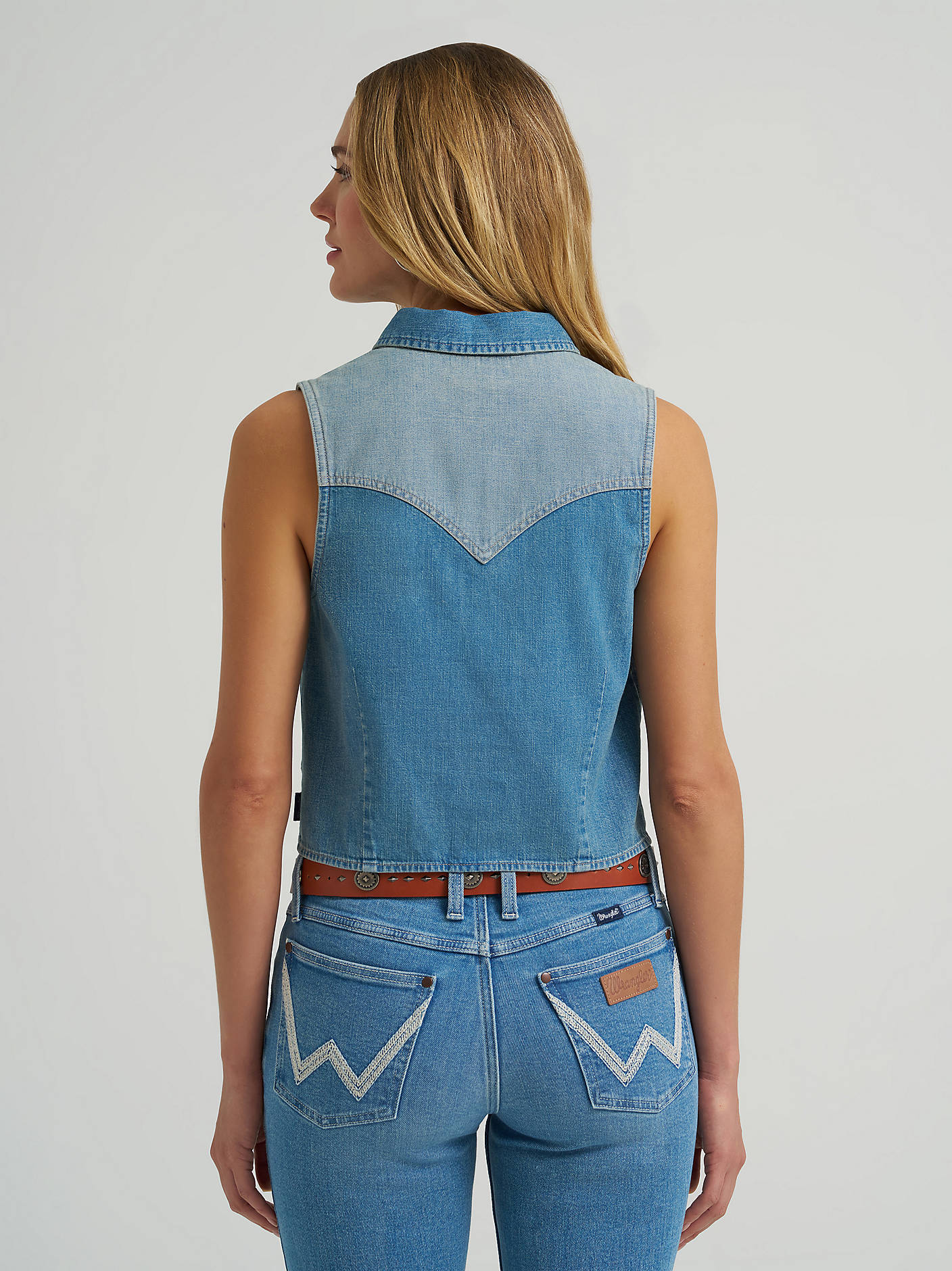 Wrangler Womens Sleeveless Denim Shirt