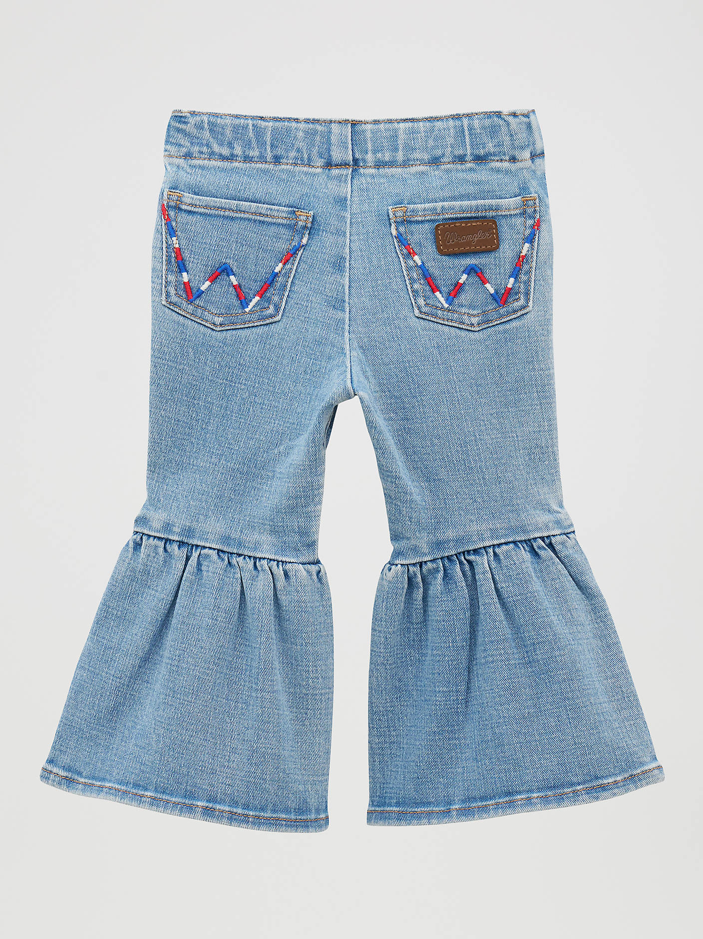 Wrangler Little Girls Ruffle Leg Flare Jean at boltranchsore.com at free shipping western jeans 4th of july rodeo jeans 