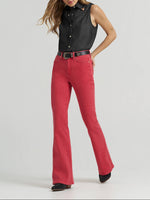 Wrangler Womens Lainey Wilson x Wrangler Red Flare Jeans 112380474 summer jean 4th of july jeans outfit rodeo outfit free shipping at boltranchstore.com