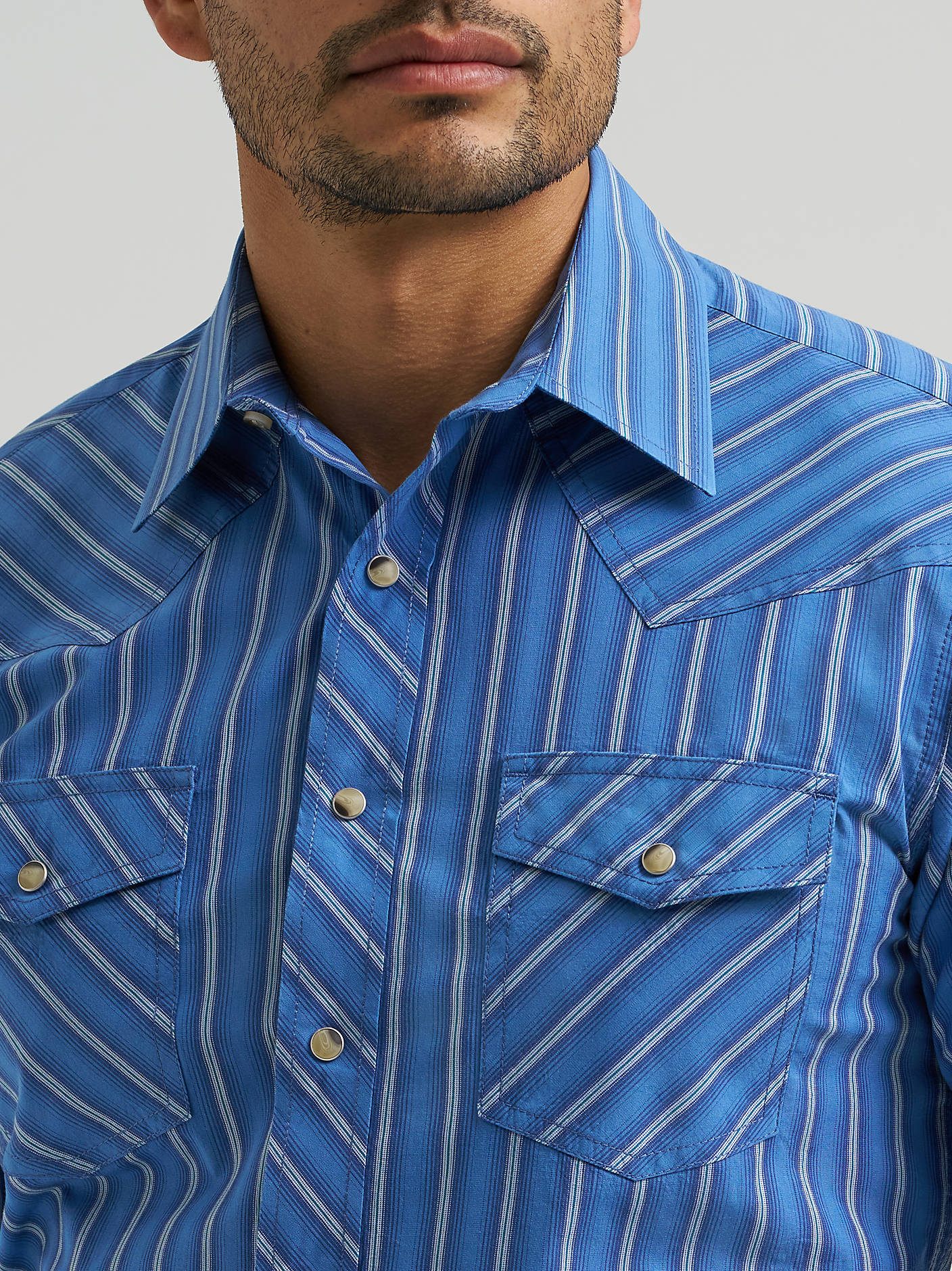 Wrangler Mens 20X Riverstone Stripe Snap Shirt