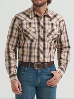 112381479 Wrangler Mens 20X Long Sleeve Shirt at boltranchstore.com in stock free shipping Man wearing a plaid shirt 