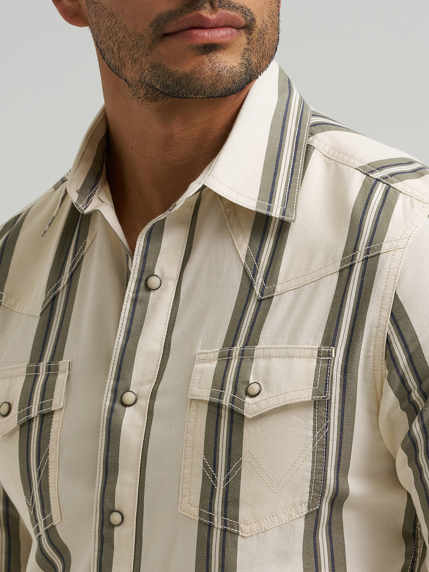 Wrangler Men Retro Premium Striped Snap Shirt