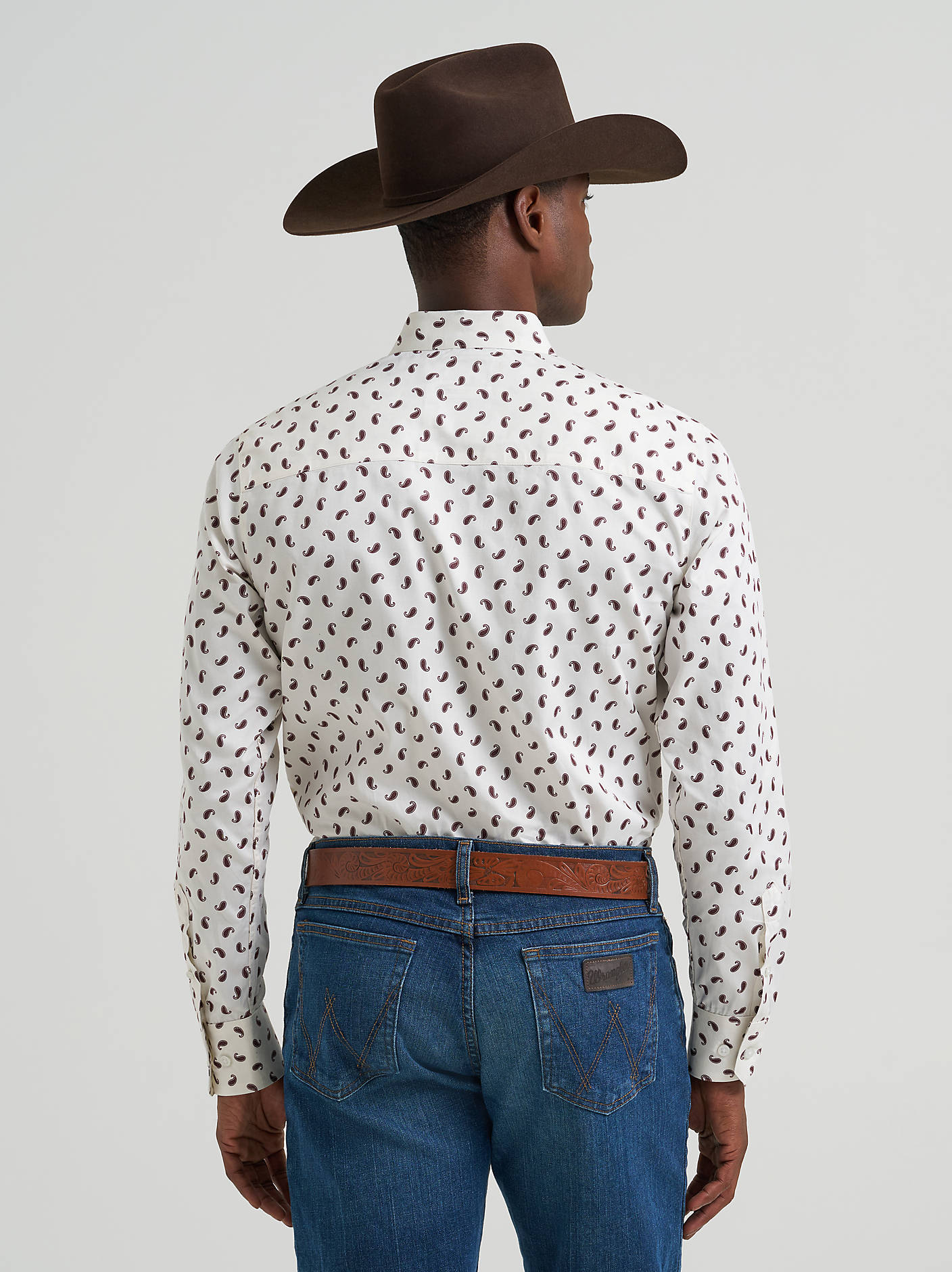 Wrangler Mens Cody Johnson Wine Paisley Shirt