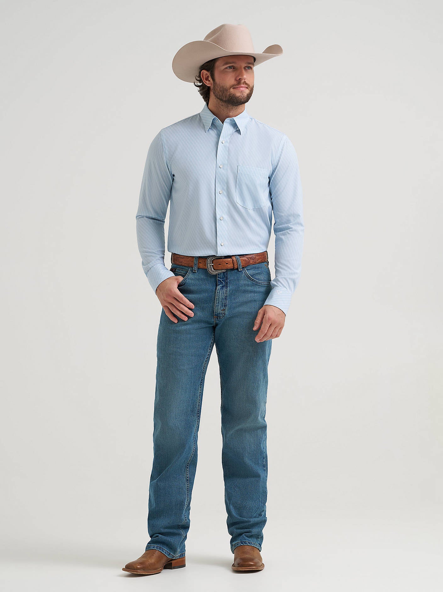 Wrangler Mens Cody Johnson Performance Button Down Shirt
