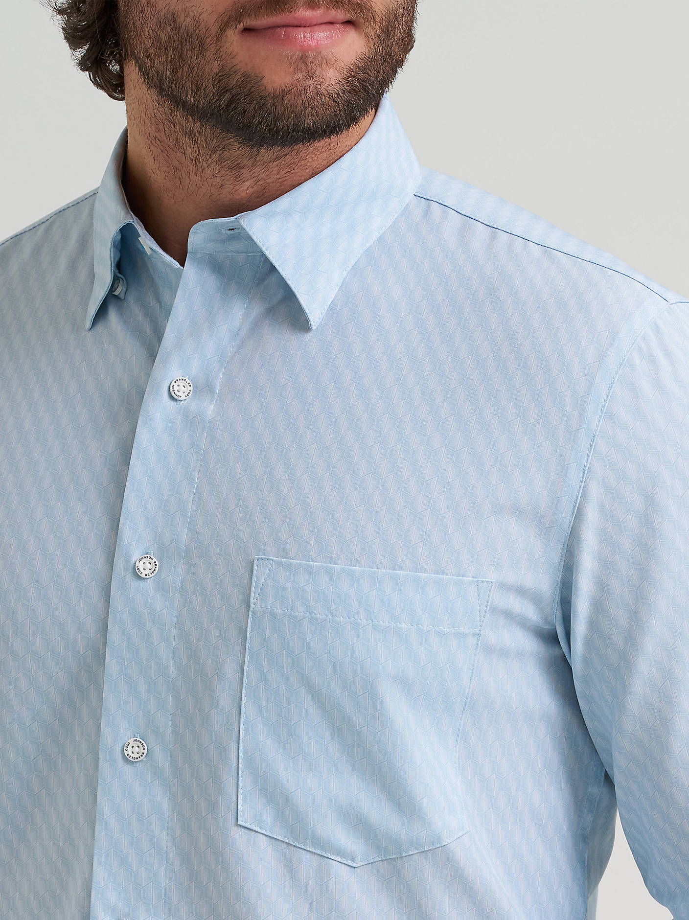 Wrangler Mens Cody Johnson Performance Button Down Shirt