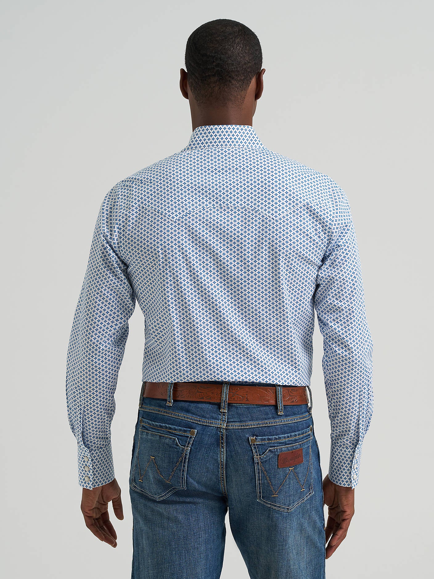 Wrangler Mens Retro Long Sleeve Sawtooth Snap Pocket Western Shirt