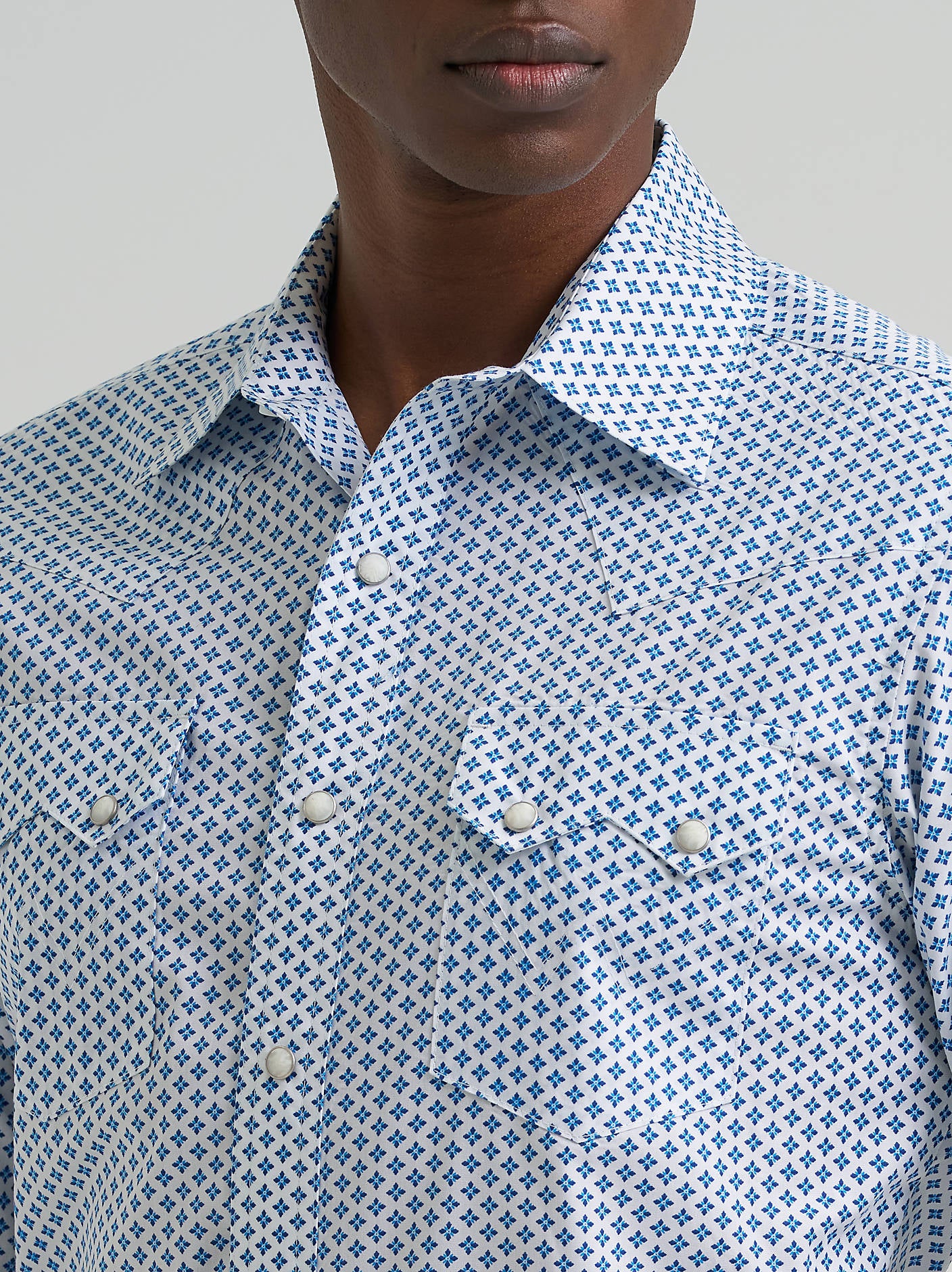 Wrangler Mens Retro Long Sleeve Sawtooth Snap Pocket Western Shirt