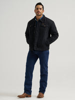 Wrangler Mens Retro Sherpa Lined Western Denim Jacket button front closure with spade chest pockets and W stitching cowboy