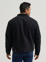 Wrangler Mens Retro Sherpa Lined Western Denim Jacket soft sherpa lining through the entire body western fashion Park City