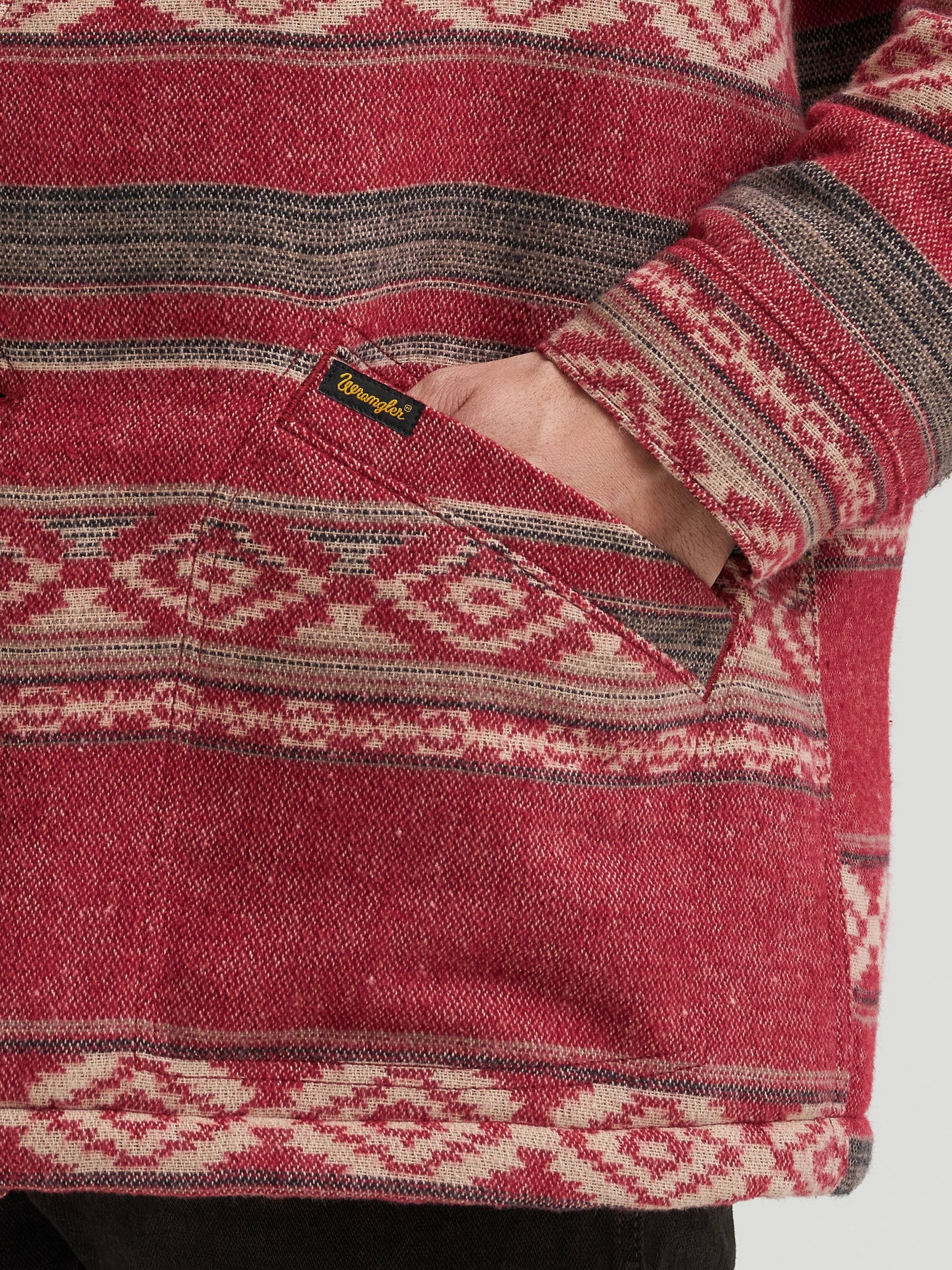 Wrangler Mens Jacquard Wrange Jacket Biking Red western outerwear for cool days and open roads western clothing Utah