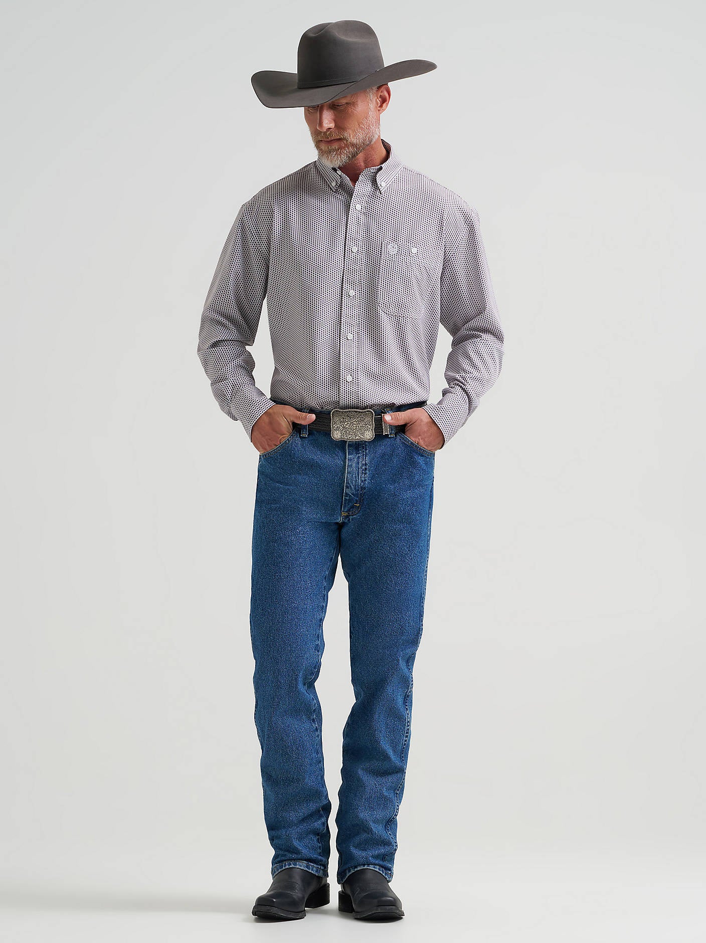 Wrangler Mens George Strait Performance Button Down Shirt