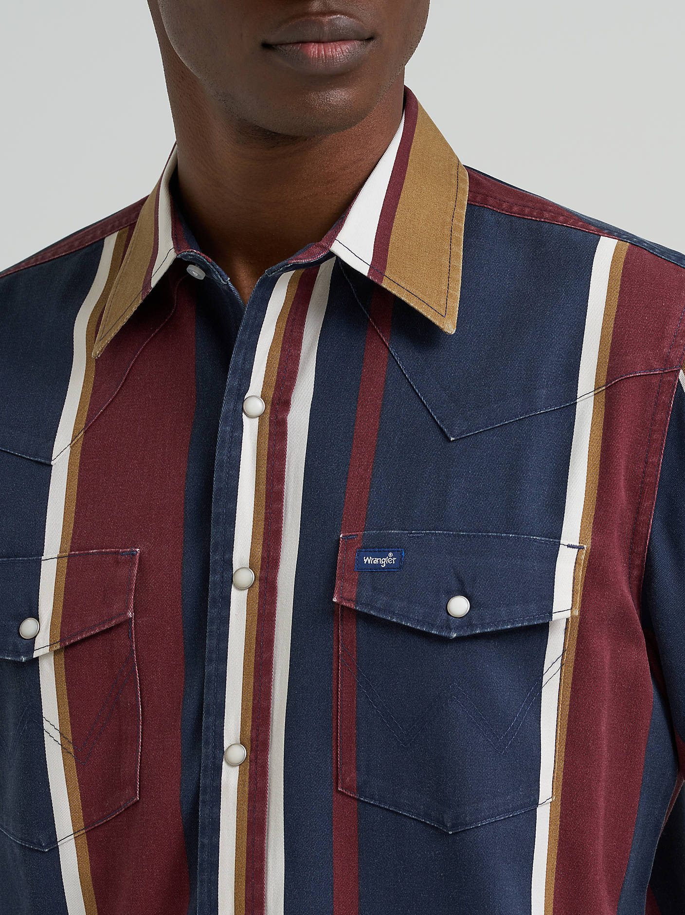 Wrangler Mens Vintage Inspired Brushpopper Snap Shirt
