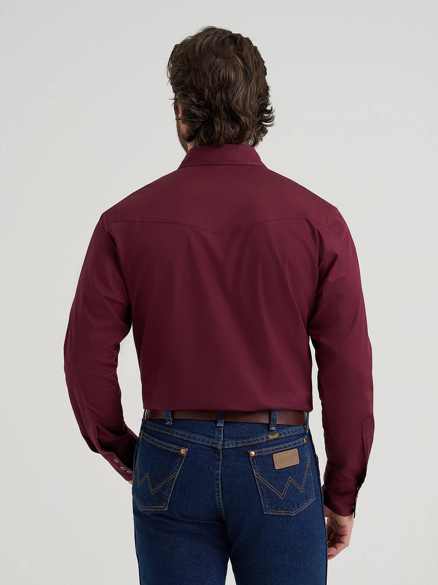 Wrangler Mens Solid Broadcloth Western Shirt