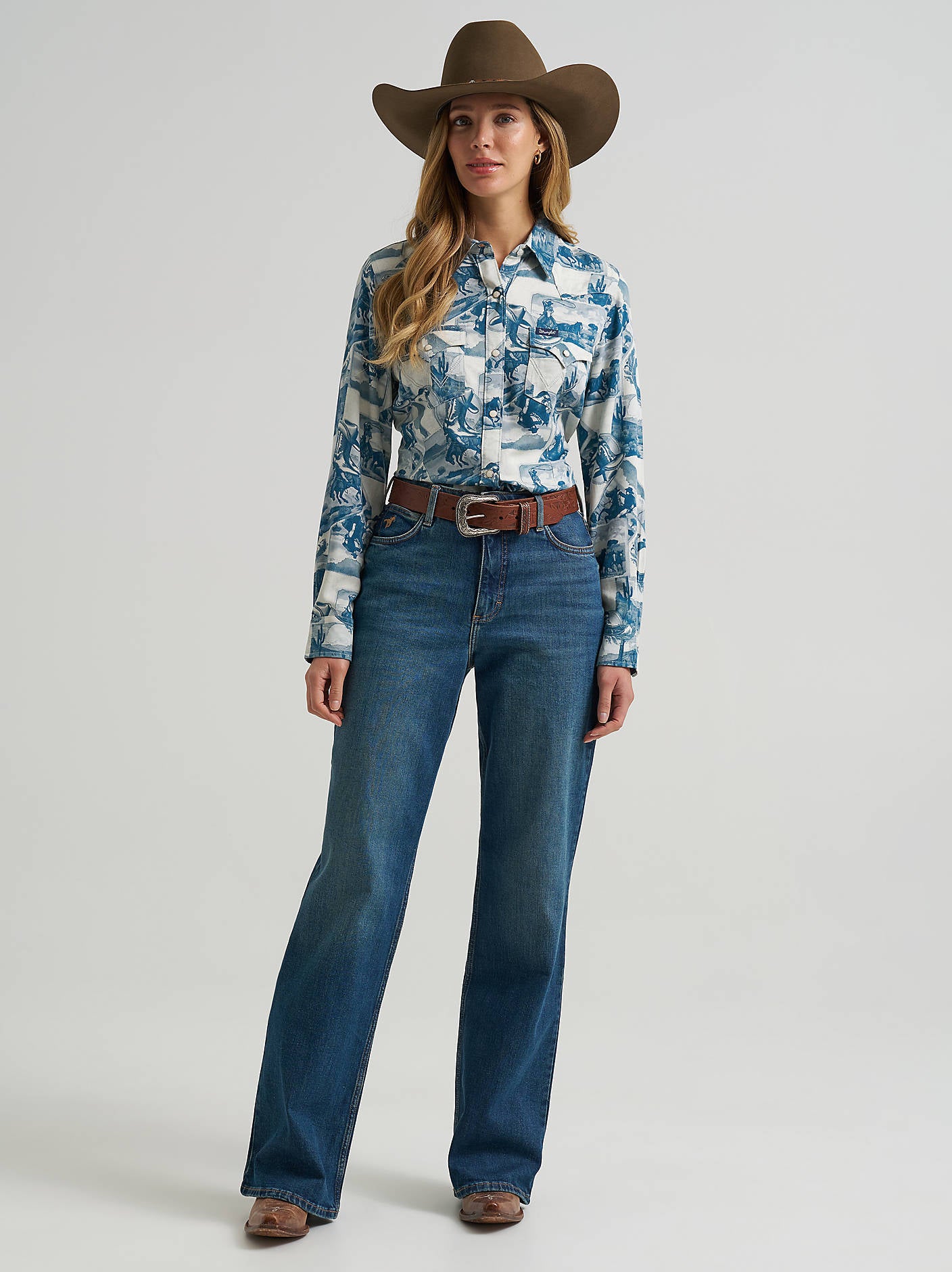 Wrangler Womens Reverie Vintage Fit Western Snap Shirt