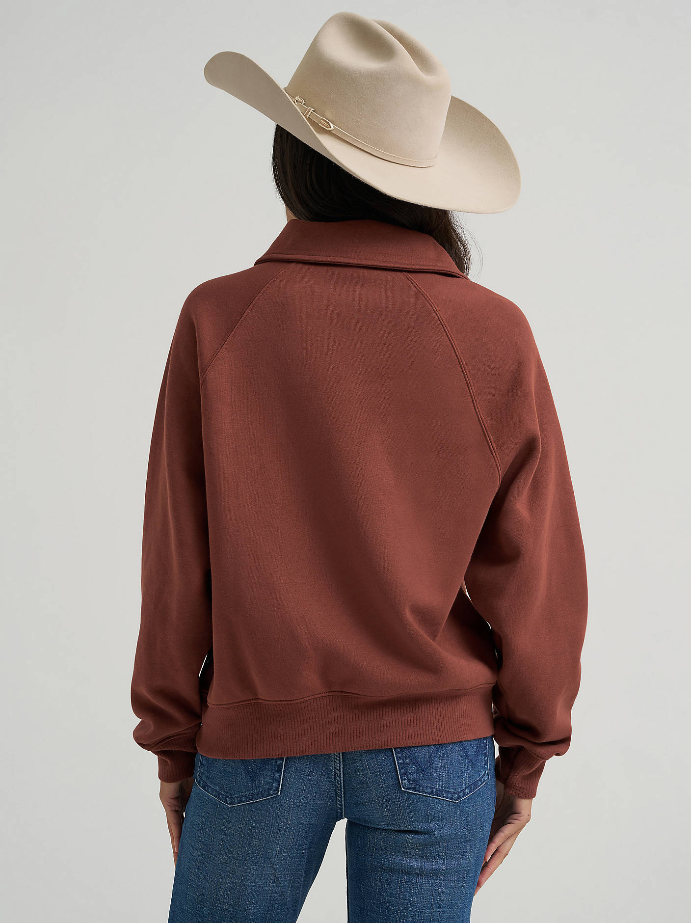 Wrangler Womens Horseshoe Collared Zip Pullover