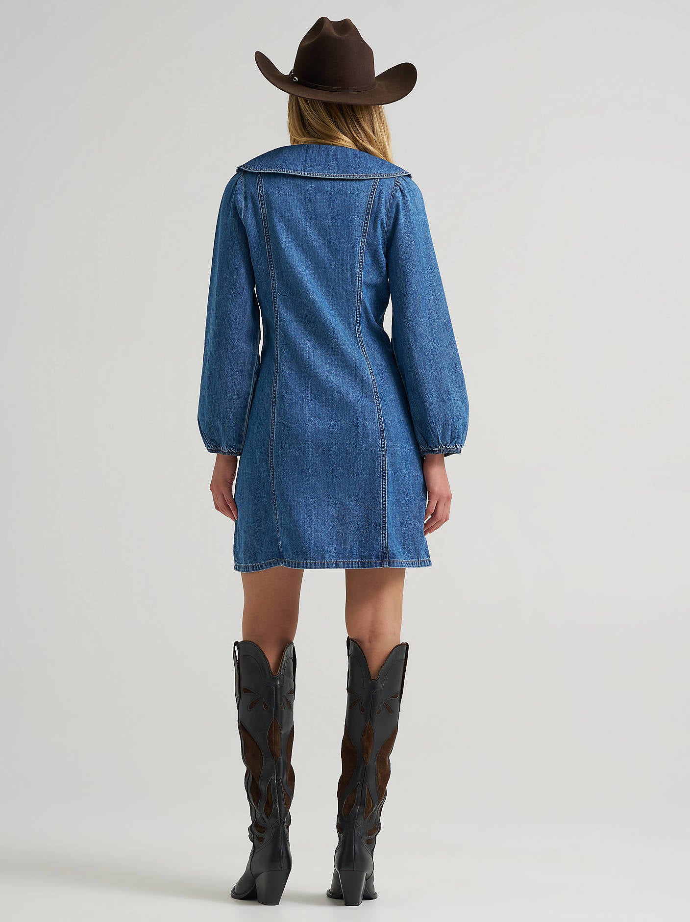 Wrangler Womens Americana Denim Collar Dress