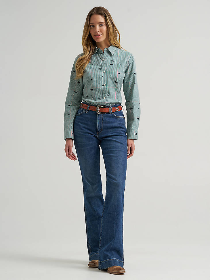 Wrangler Womens Statement Sierra Slim Snap Shirt