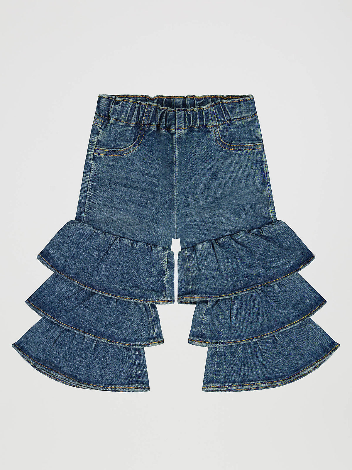 112382701 Wrangler Little Girls Tiered Flare Jean at boltranchstore.com free shipping girls jeans flare jeans little girls rodeo jeans in stock