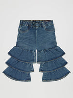 112382701 Wrangler Little Girls Tiered Flare Jean at boltranchstore.com free shipping girls jeans flare jeans little girls rodeo jeans in stock