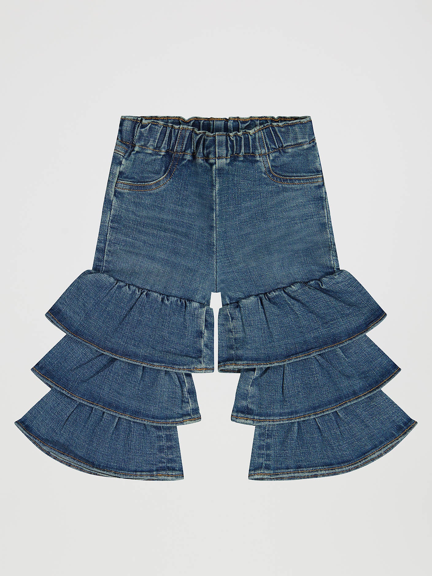 112382701 Wrangler Little Girls Tiered Flare Jean at boltranchstore.com free shipping girls jeans flare jeans little girls rodeo jeans in stock