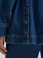 Wrangler Womens Denim Cinched Waist Barn Jacket western workwear layering jacket for everyday wear womens western boutique ranch wear