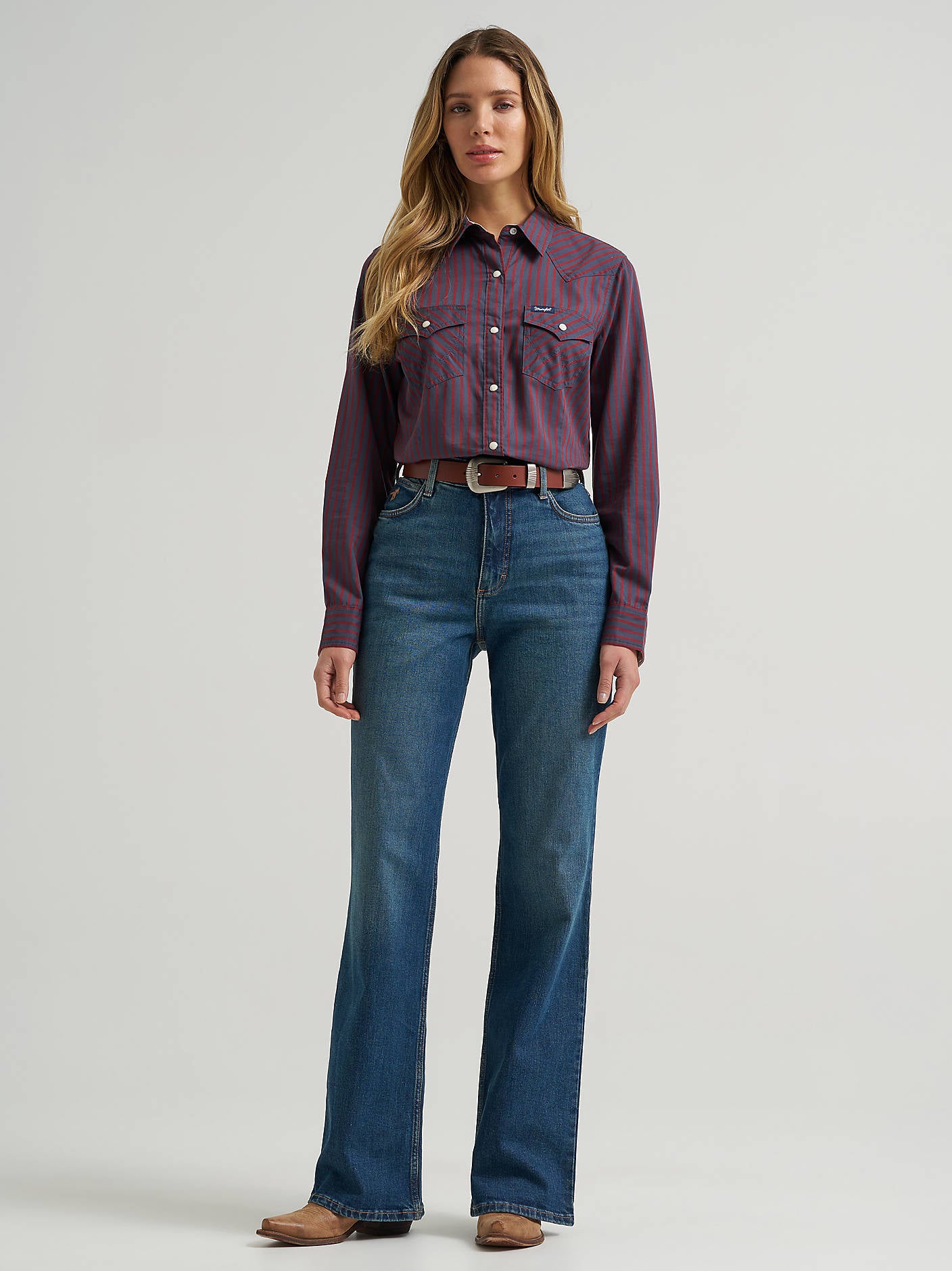 Wrangler Womens Olivia Western Slim Snap Shirt