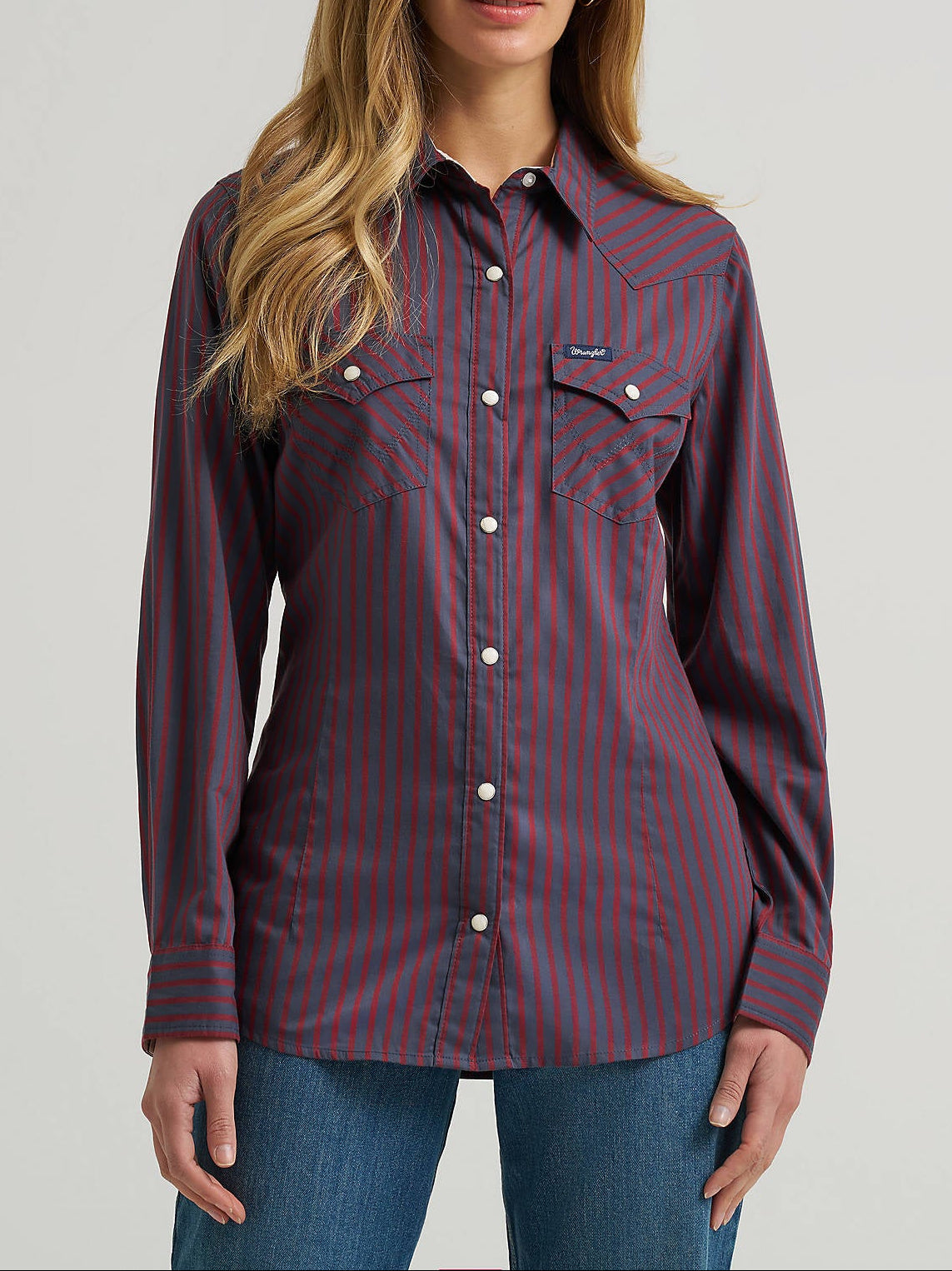 112382749 Wrangler Womens Olivia Western Slim Snap Shirt at boltranchstore.com free shipping in stock womens western shirt 