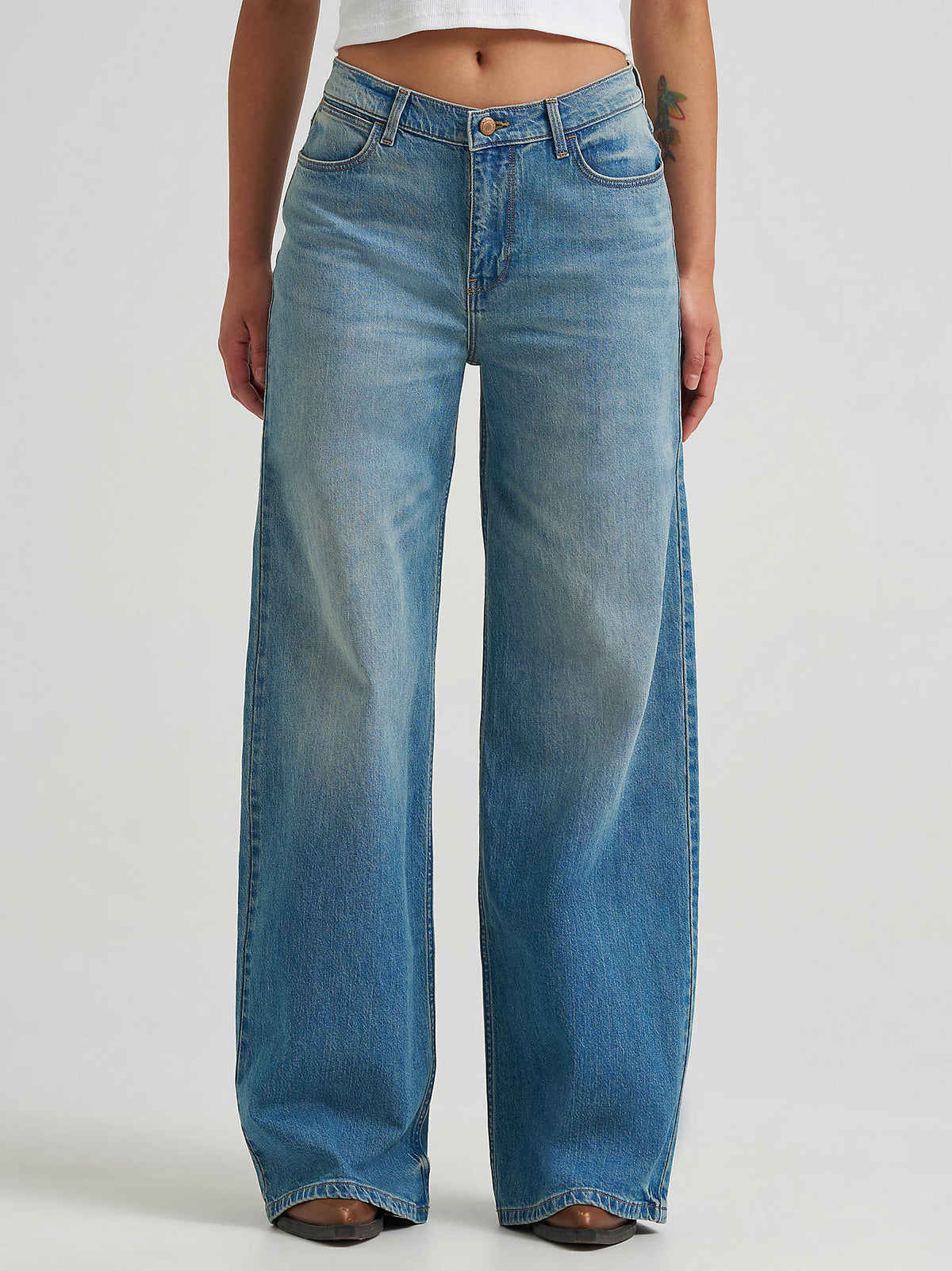 Womens fashion rodeo western clothing Wrangler Womens Low Rise Baggy Jean Glacier SKU 112382776 Boltranchstore.com free shipping