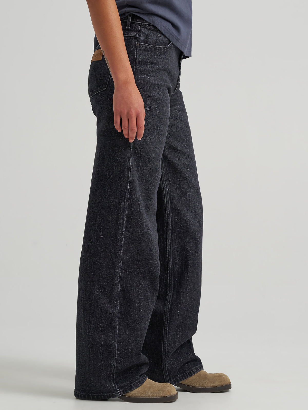 Womens fashion western clothing boutique Utah Wrangler Womens Loose Straight Jean Dark Sky SKU 112382778 Boltranchstore.com free shipping