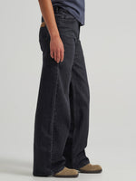 Womens fashion western clothing boutique Utah Wrangler Womens Loose Straight Jean Dark Sky SKU 112382778 Boltranchstore.com free shipping