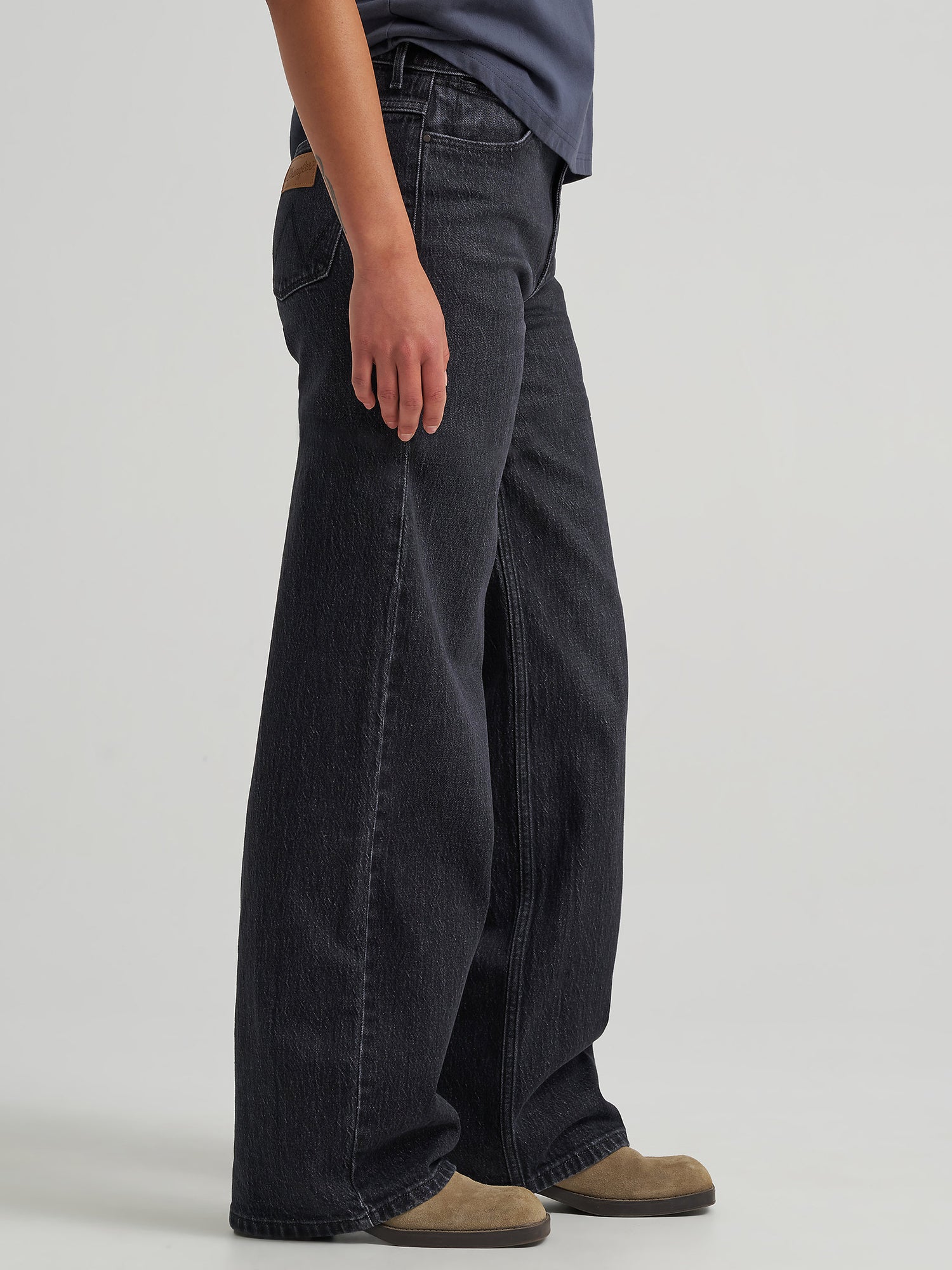 Womens fashion western clothing boutique Utah Wrangler Womens Loose Straight Jean Dark Sky SKU 112382778 Boltranchstore.com free shipping