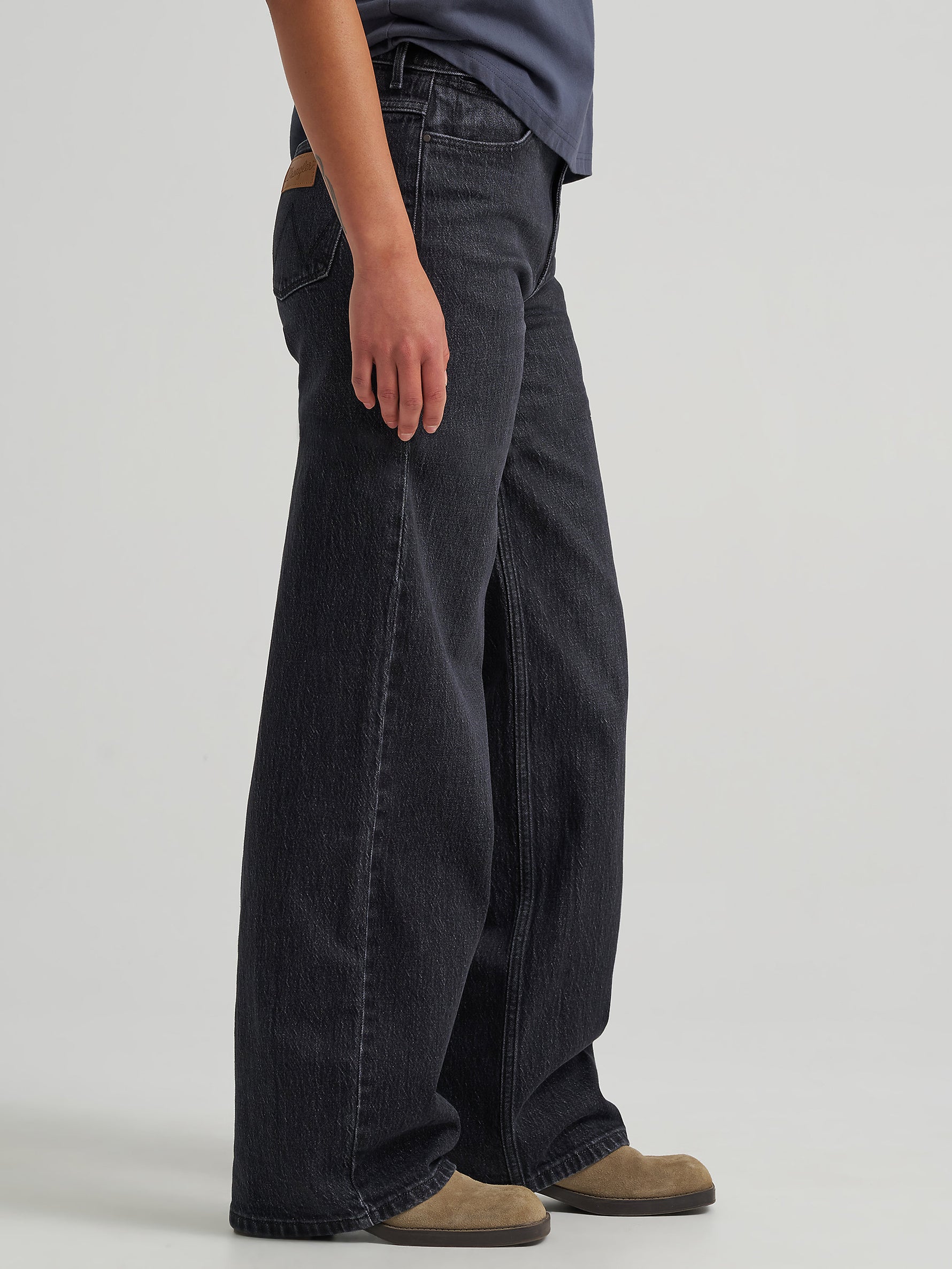 Womens fashion western clothing boutique Utah Wrangler Womens Loose Straight Jean Dark Sky SKU 112382778 Boltranchstore.com free shipping