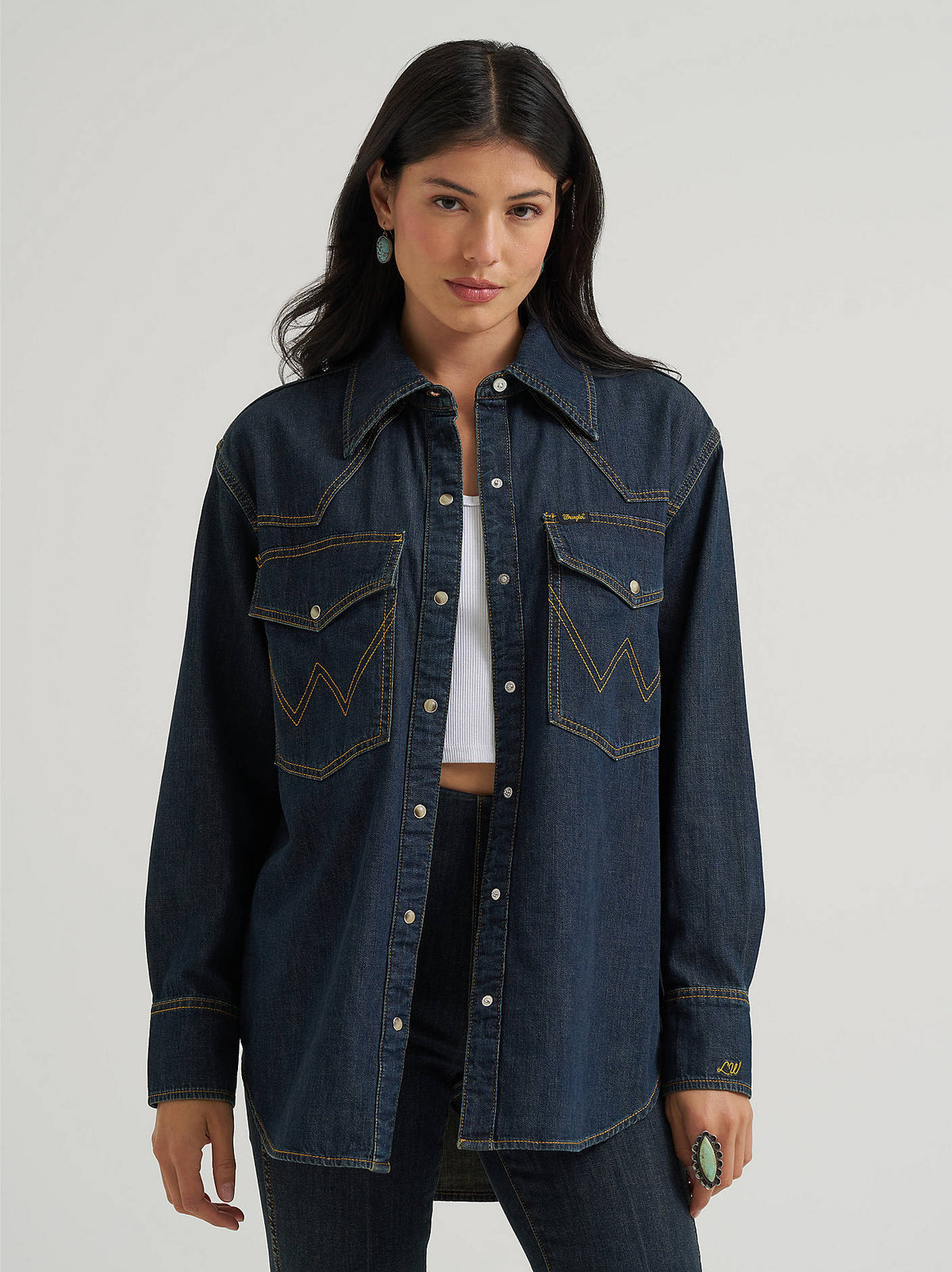Wrangler X Lainey Wilson Boyfriend Denim Shirt