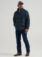 Wrangler Mens Hay Away Sherpa Zip Front Ripstop Yoke Jacket full length zipper closure with a stand up collar cowboy