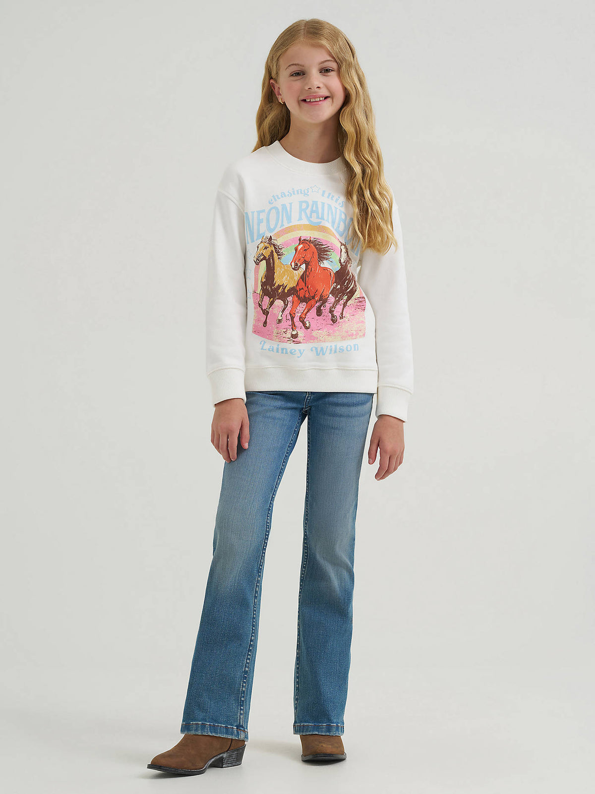 Wrangler X Lainey Wilson Girls Sweat Neon Rainbow