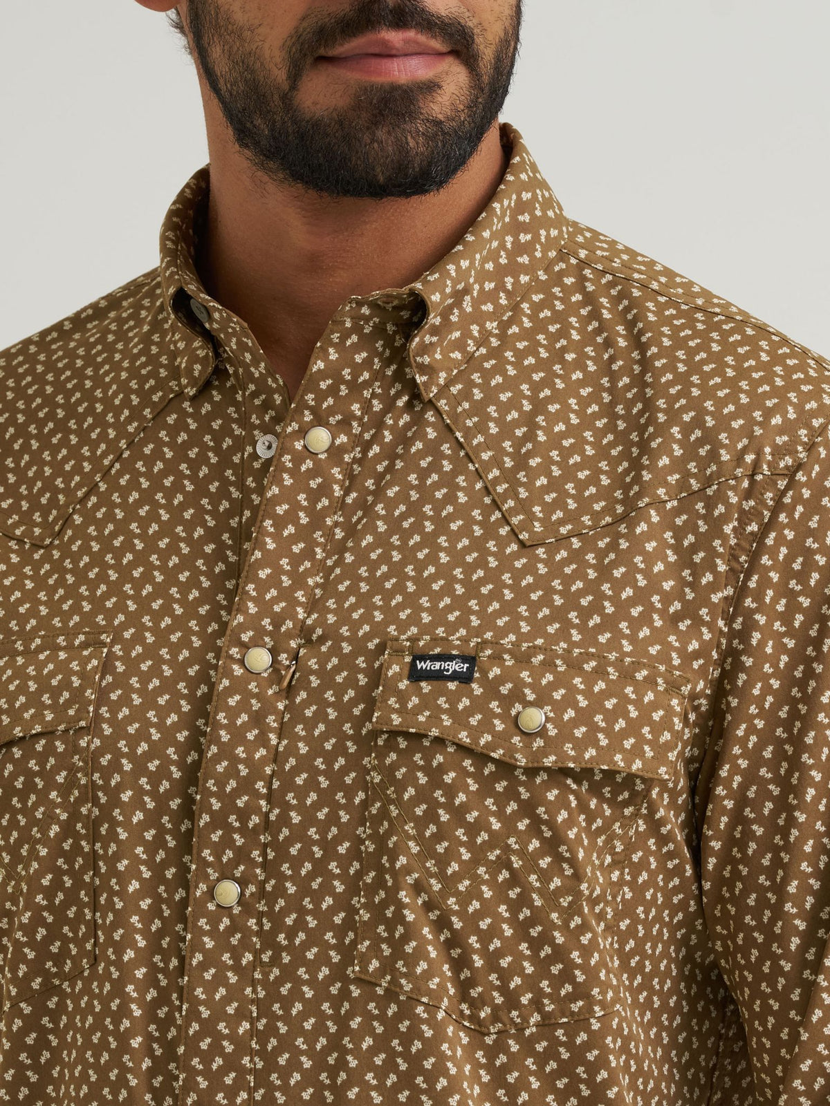 Wrangler All Terrain Gear Mens Technical Shirt Kangaroo two chest flap pockets and pencil slot western clothing