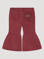 Wrangler Little Girls Vibrant Ruffle Leg Flare Jean Mulberry elastic waist and gathered ruffle flare leg cowgirl kids western fashion Utah