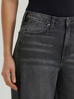 Wrangler Womens Retro Bailey High Rise Wide Leg Jean Harper retro western denim styled with boots and a snap shirt rodeo