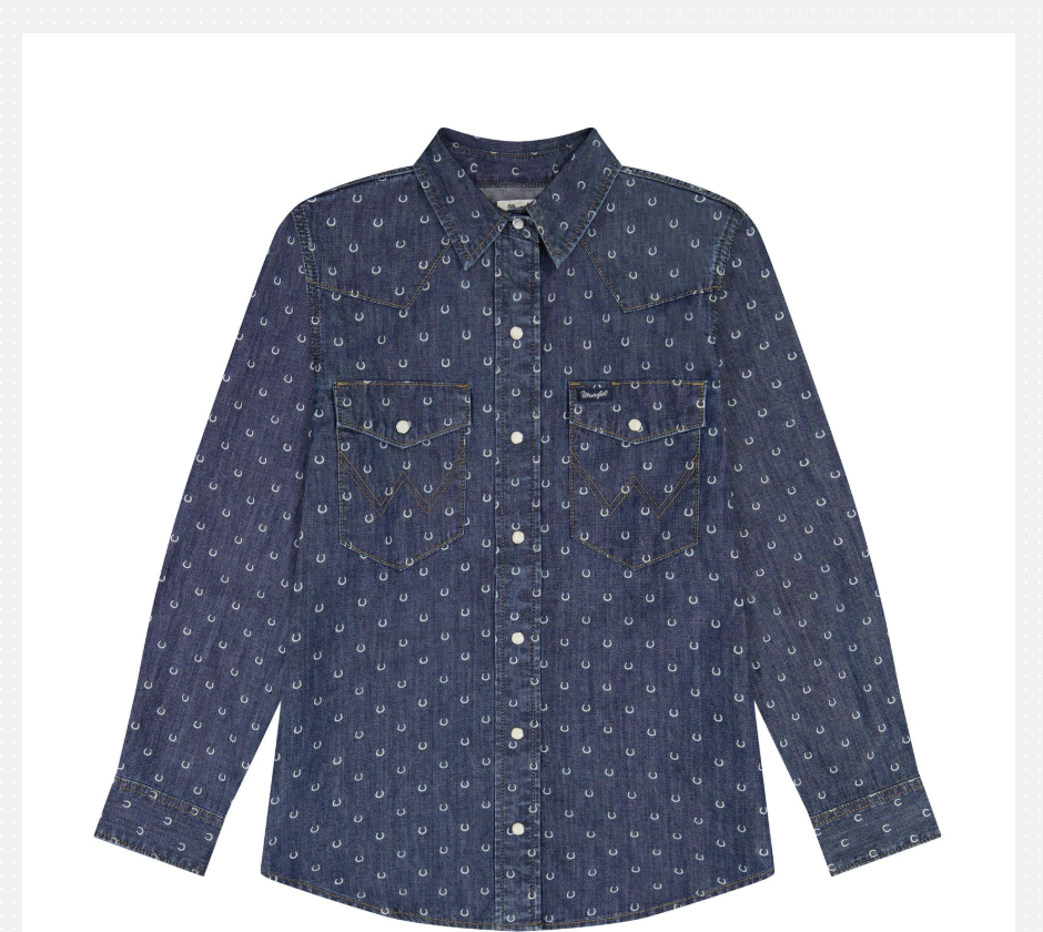 Wrangler Womens Retro Horseshoe Denim Shirt