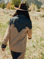 Western clothing Utah womens fashion rodeo Wrangler Womens Houndstooth Blazer Rinse SKU 112385984 Boltranchstore.com free shipping