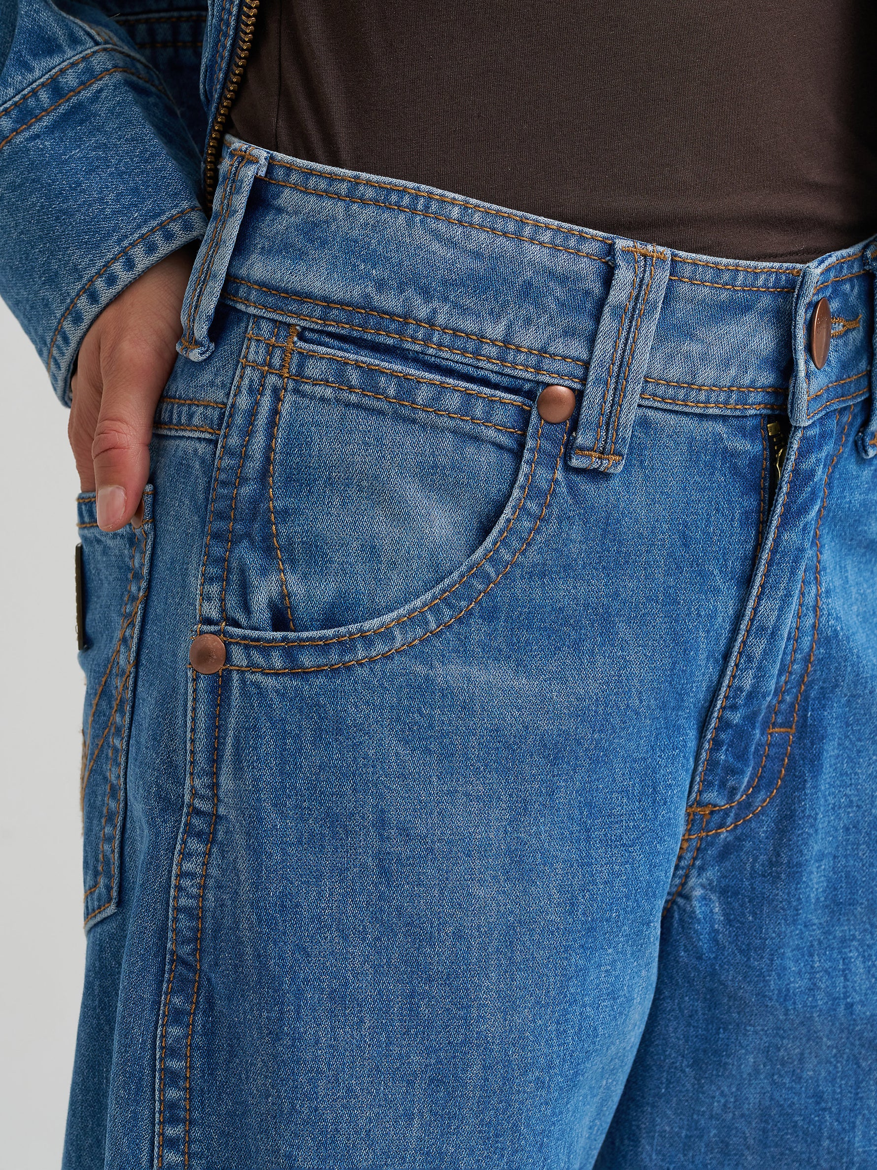 Womens boutique Utah western fashion rodeo Wrangler Womens Super Barrel Jean Cowboy Fade SKU 112386069 Boltranchstore.com free shipping