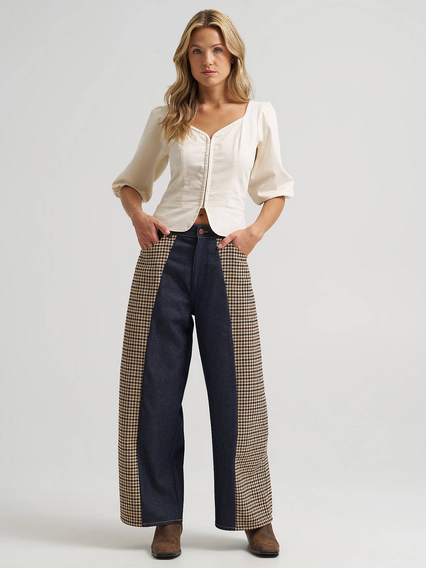 Wrangler Womens Puff Sleeve Corset Top