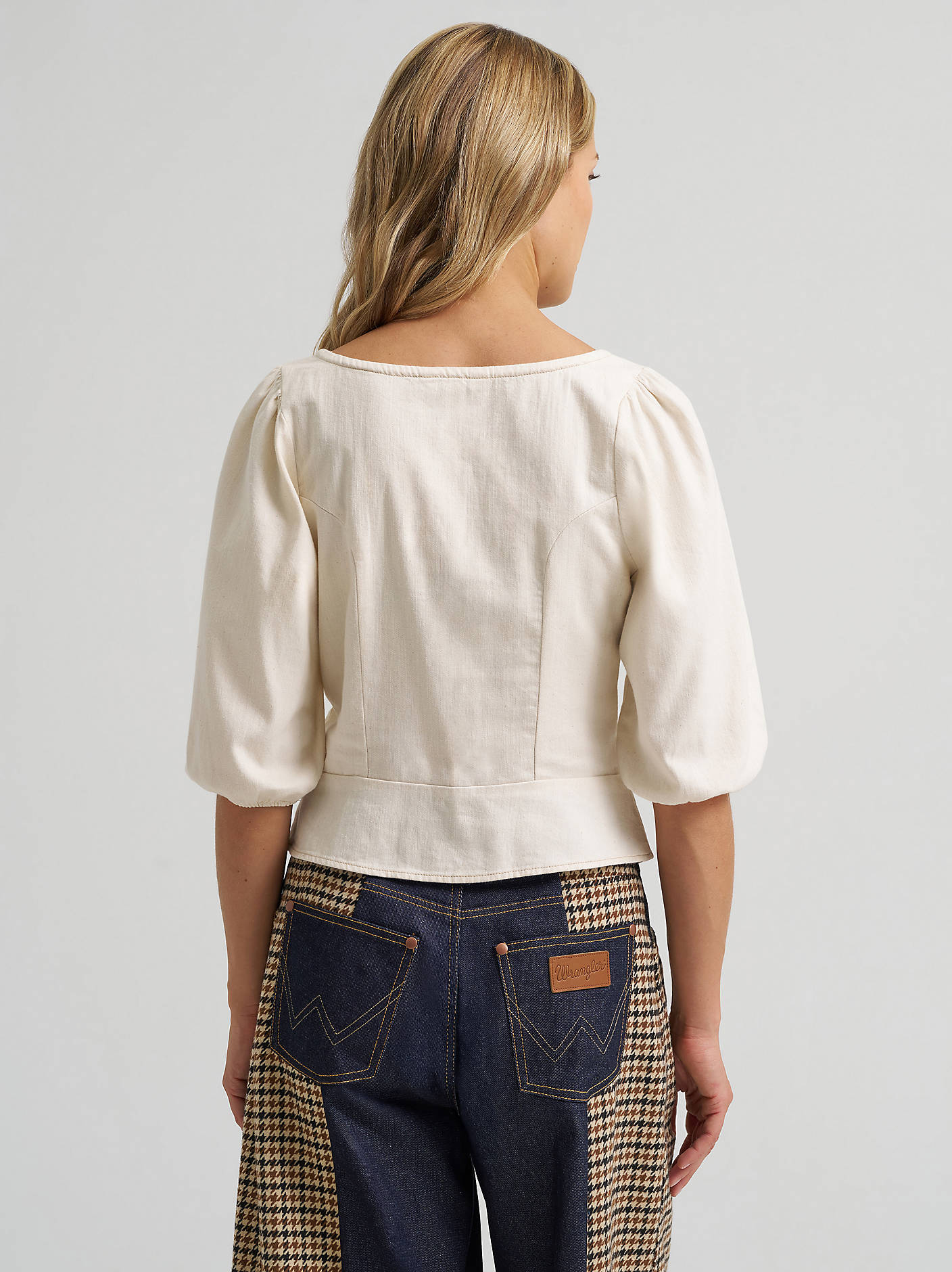 Wrangler Womens Puff Sleeve Corset Top