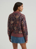 Rodeo western clothing Utah womens boutique Womens Ranch Polo Sweater in Mystic Floral SKU 112387593 Boltranchstore.com free shipping
