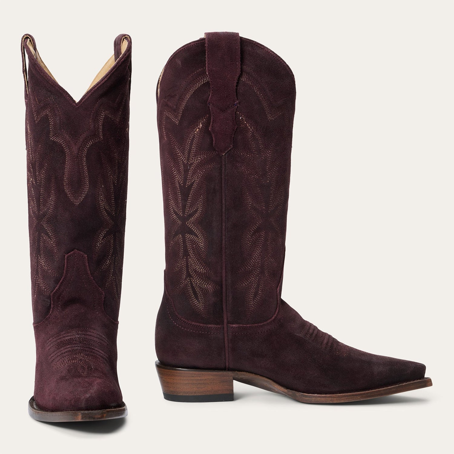 Stetson Womens Casey Wine Suede Boot