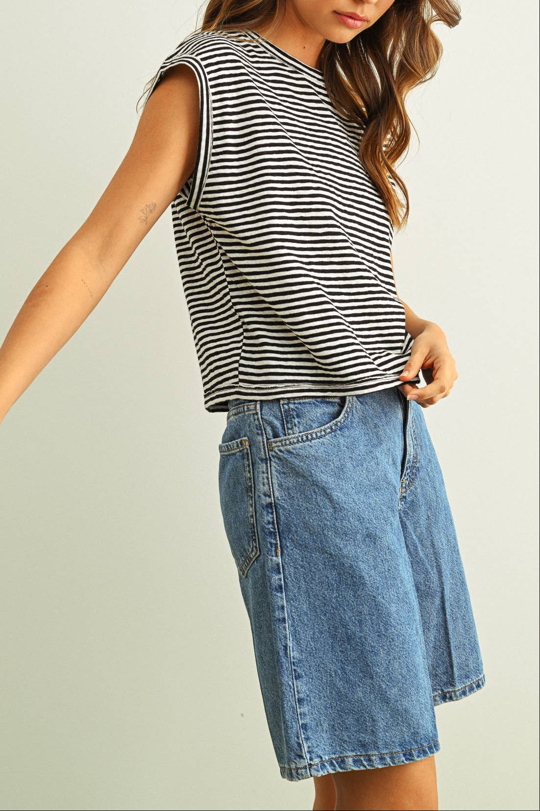 Sammie Striped Slub Top
