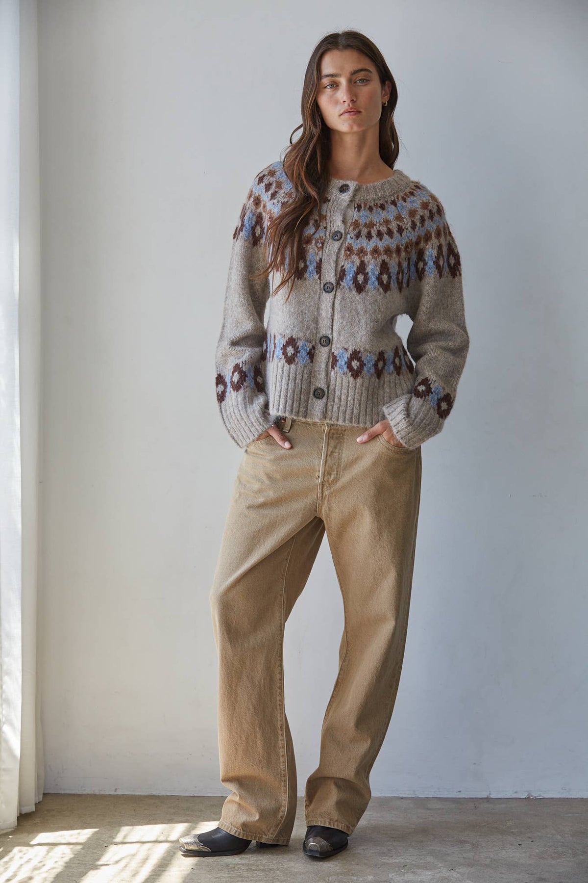 Grace Fair Isle Long Sleeve Cardigan