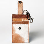 American Darling Genuine Cowhide Leather Keychain Cardholder Wallet Snap Closure snap tab closure on a compact western card wallet womens western boutique
