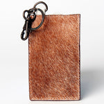 American Darling Genuine Cowhide Leather Keychain Cardholder Wallet Snap Closure antique silver clip to attach to keys bags or belt loops ranch wear cowgirl
